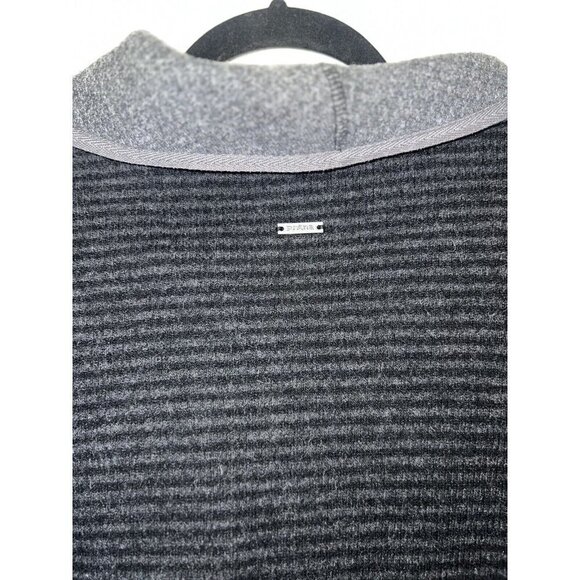 Prana Black Gray Striped Milana Wool-Blend Button-Up Cardigan Jacket Medium X1 - Picture 8 of 10